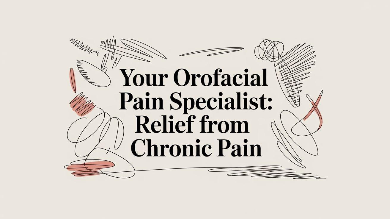 Your Orofacial Pain Specialist: Relief from Chronic Pain — decorative abstract doodles on a beige background.